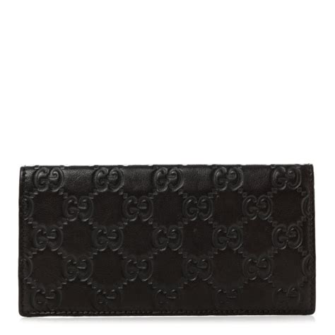 GUCCI Guccissima Checkbook Cover Brown